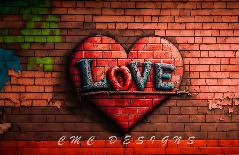 Kate Backsteinmauer Liebe Hintergrundkulisse von Candice Compton