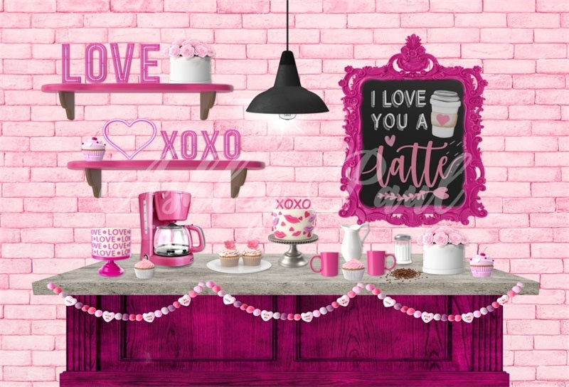 Kate Rosa Valentines Café Hintergrund von Ashley Paul - Kate Backdrop.de