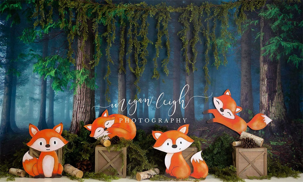 Kate FoxyWoods Wald Hintergrundkulisse von Megan Leigh Photography - Kate Backdrop.de