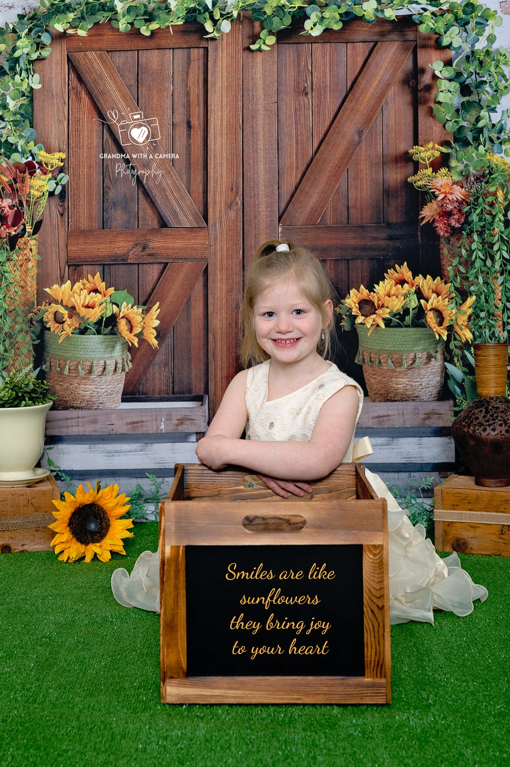 Kate Frühling Sonnenblume Tür Hintergrund von Emetselch - Kate Backdrop.de