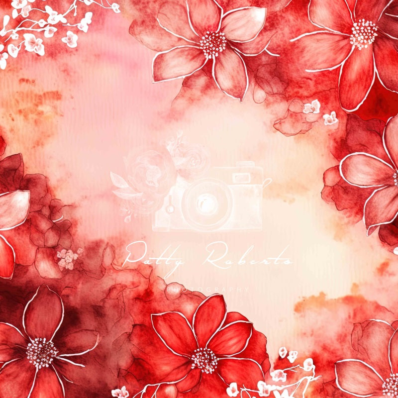 Kate Roter Vintage Blumen Hintergrund von Patty Roberts