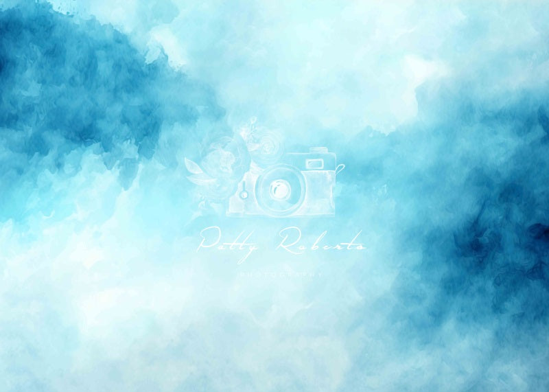 Kate Fine Art Aquarell Blauer Nebel Hintergrund von Patty Roberts