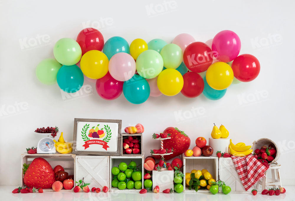 Kate Sommer Bunte Luftballons Obst Hintergrund von Emetselch
