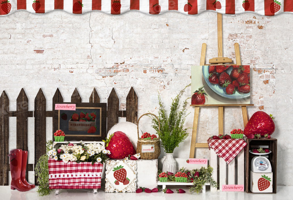 Kate Spring Strawberry Farm Shop Hintergrund für Fotografie