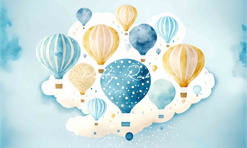 Kate Blaue Heißluftballons als Hintergrund von Patty Roberts