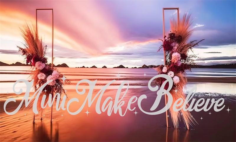 Kate Gemalt Sommer Sonnenuntergang Boho Strand Hintergrund von Mini MakeBelieve - Kate Backdrop.de