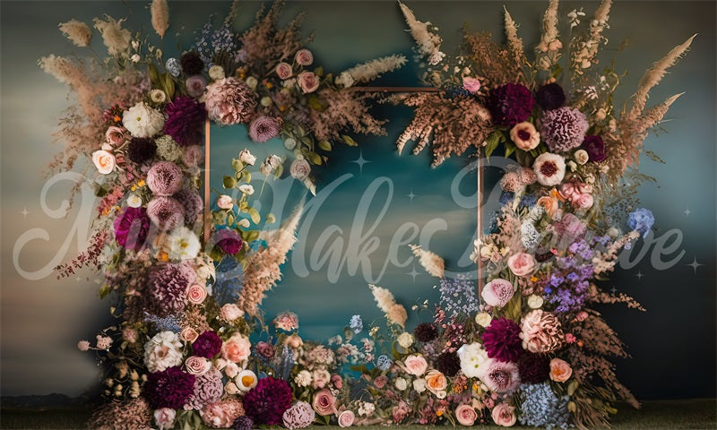 Kate Painterly Fine Art Frame Frühlingsblumen Hintergrund von Mini MakeBelieve - Kate Backdrop.de