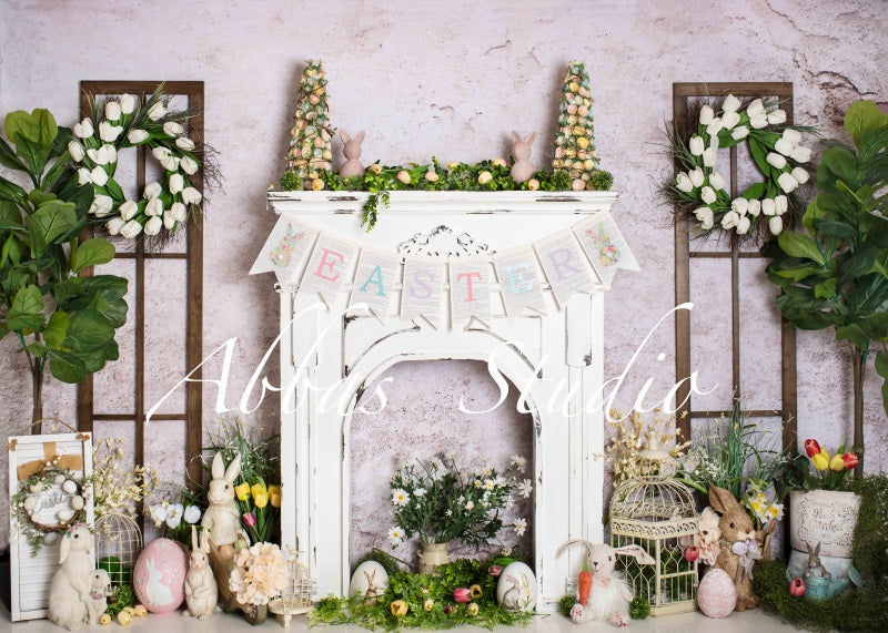Kate Frühling Osterhase Kamin Hintergrund von Abbas Studio - Kate Backdrop.de