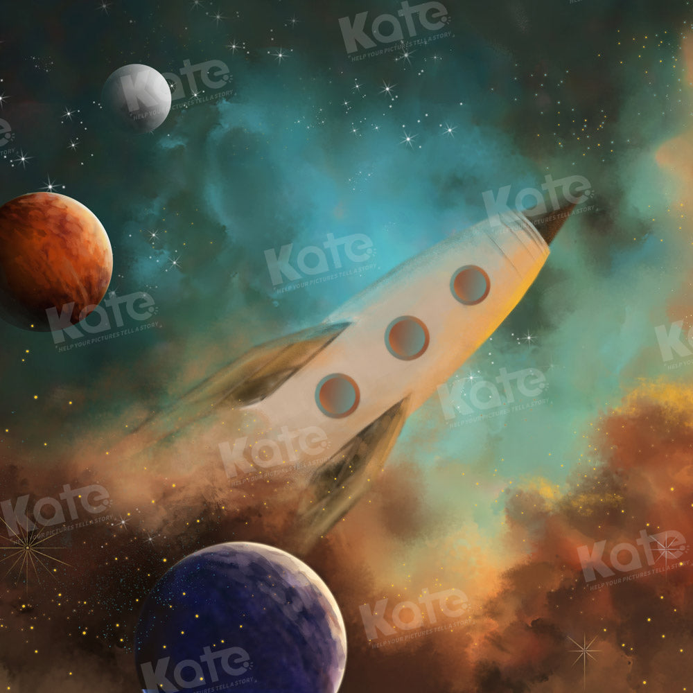 Kate Cartoon Rakete Weltraum Hintergrund von GQ