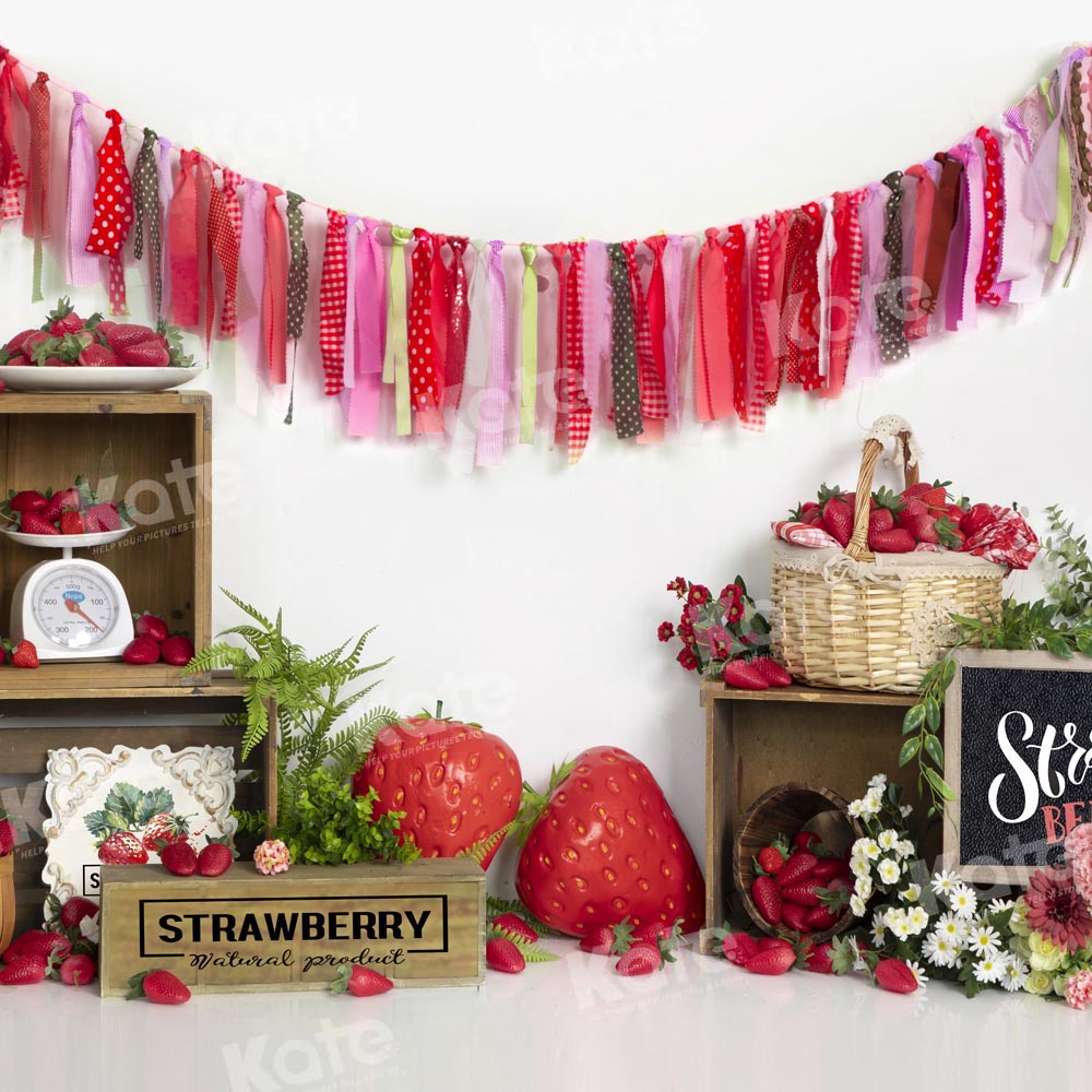 Kate Sommer Erdbeere Swag Cake Smash Hintergrund von Emetselch - Kate Backdrop.de