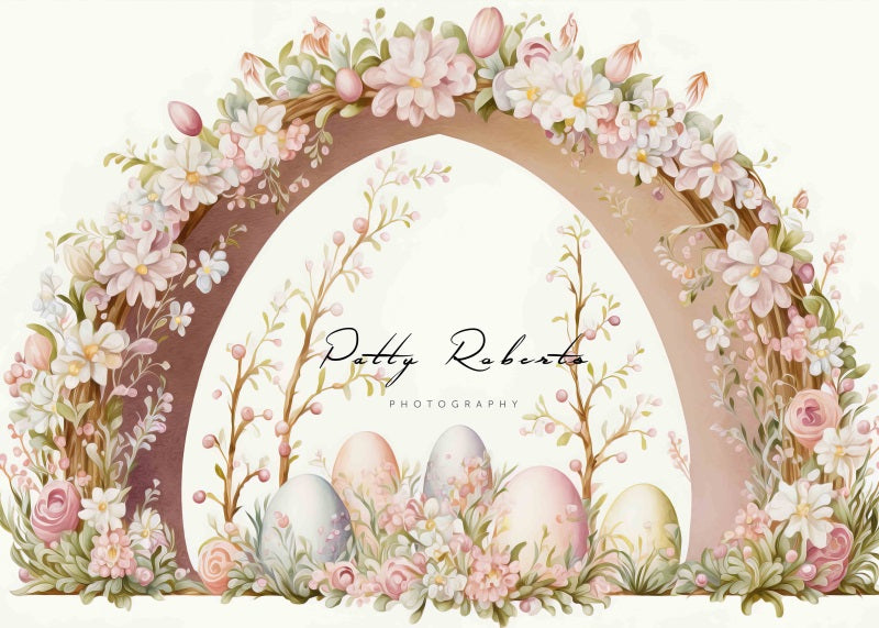 Kate Beige Ostern Öl gemalt Bogen Hintergrund von Patty Roberts