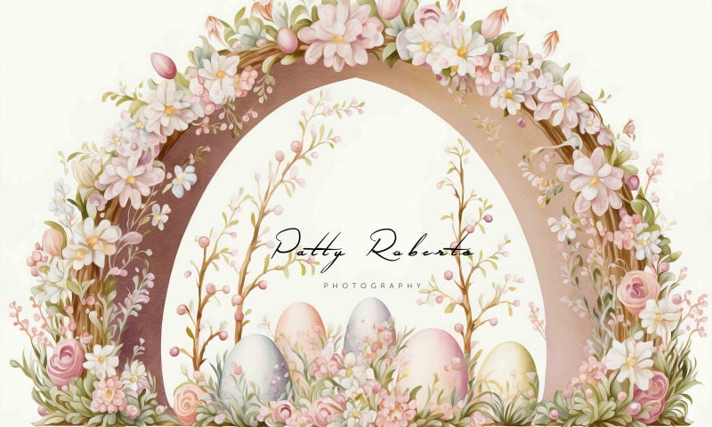 Kate Beige Ostern Öl gemalt Bogen Hintergrund von Patty Roberts