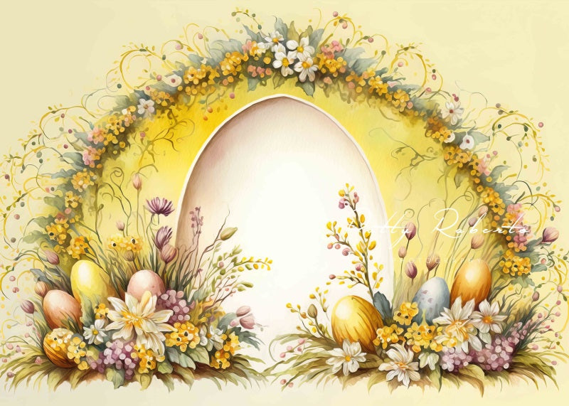 Kate Ölgemaltes Gelb Ostern Bogen Hintergrund von Patty Roberts - Kate Backdrop.de