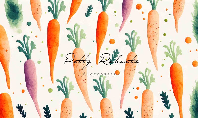 Kate Ostern Aquarell Karotten Hintergrund von Patty Roberts