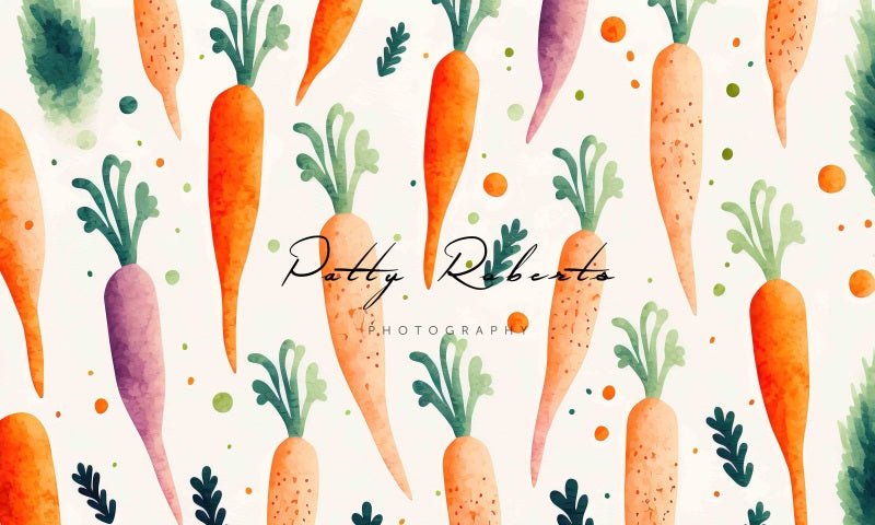 Kate Ostern Aquarell Karotten Hintergrund von Patty Roberts - Kate Backdrop.de
