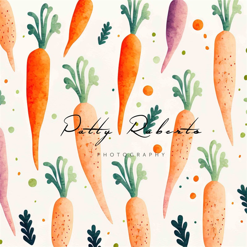 Kate Ostern Aquarell Karotten Hintergrund von Patty Roberts - Kate Backdrop.de
