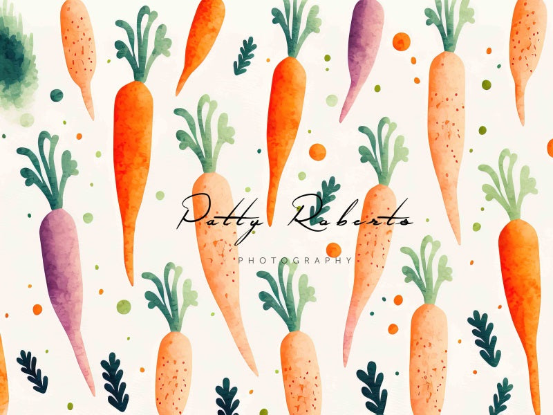 Kate Ostern Aquarell Karotten Hintergrund von Patty Roberts