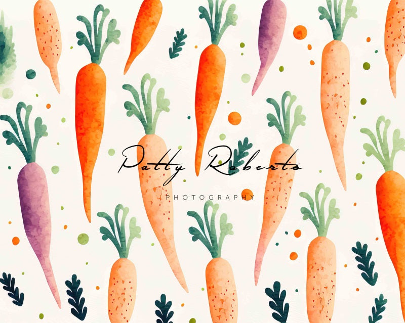 Kate Ostern Aquarell Karotten Hintergrund von Patty Roberts - Kate Backdrop.de