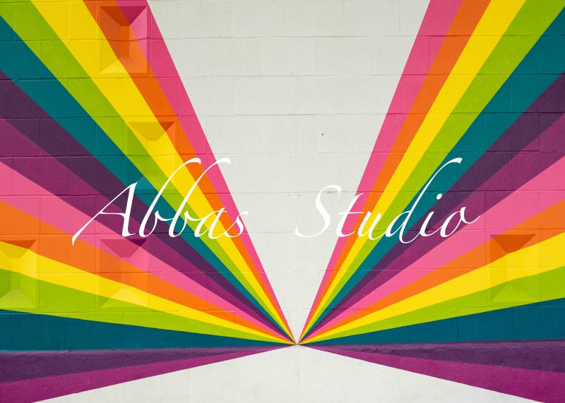 Kate Regenbogen Prisma Backstein Wand Hintergrund von Abbas Studio - Kate Backdrop.de