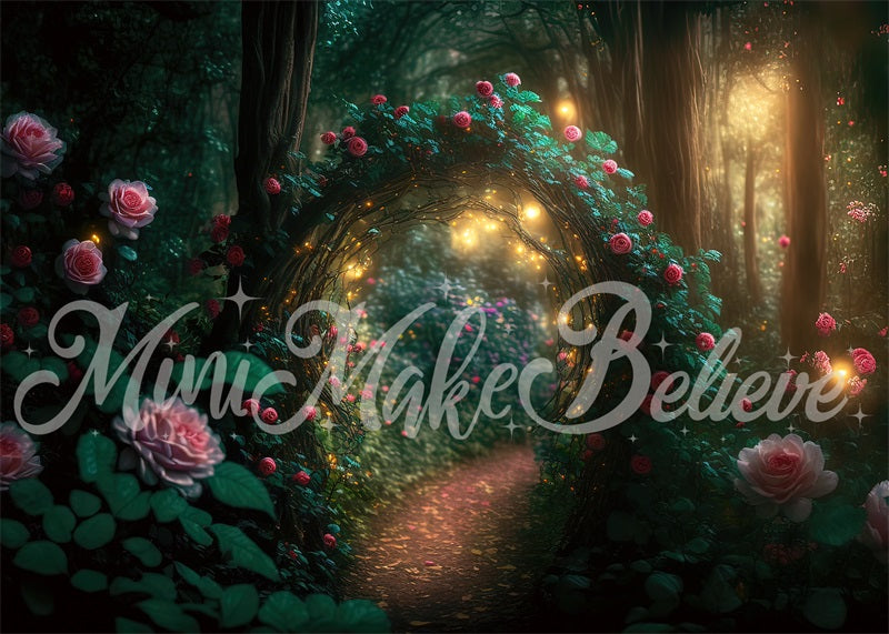 Kate Painterly Magic Glühender Wald Nacht Hintergrund von Mini MakeBelieve - Kate Backdrop.de