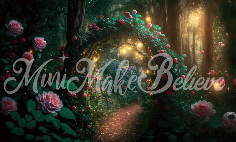 Kate Painterly Magic Glühender Wald Nacht Hintergrund von Mini MakeBelieve - Kate Backdrop.de