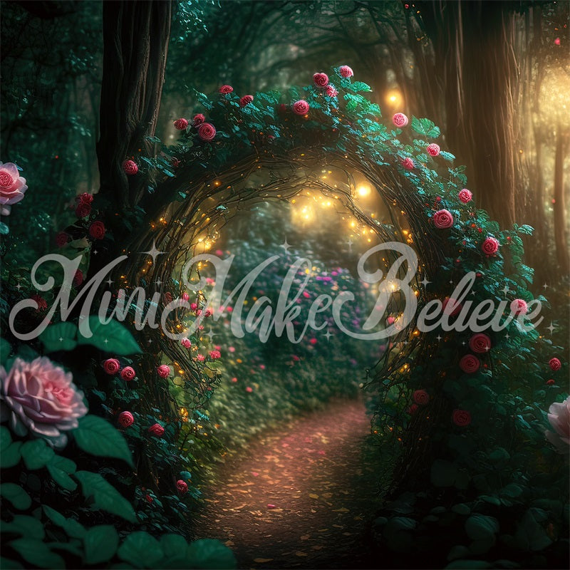 Kate Painterly Magic Glühender Wald Nacht Hintergrund von Mini MakeBelieve
