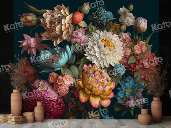 Kate Boho Blühende Blumen Hintergrund von Chain Photography