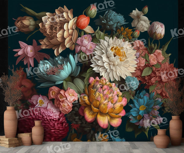 Kate Boho Blühende Blumen Hintergrund von Chain Photography