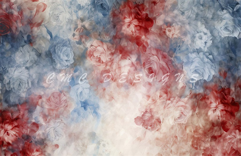 Kate Patriotische Romantik Fine Art Floral Hintergrund von Candice Compton