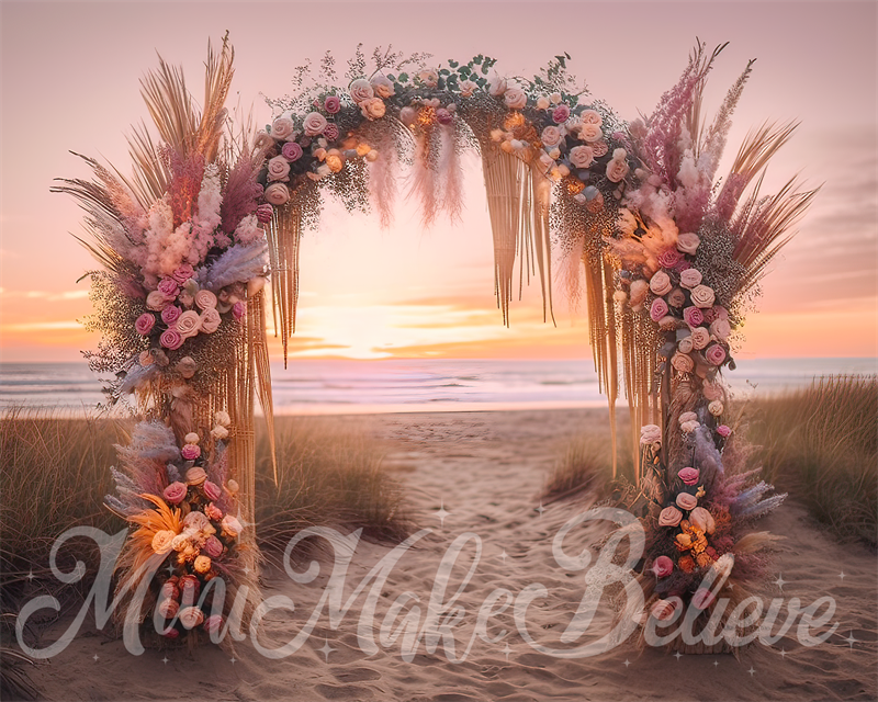 Kate Painterly Fine Art Boho Beach Sunset Arch Cake Smash Geburtstag Hintergrund von Mini MakeBelieve