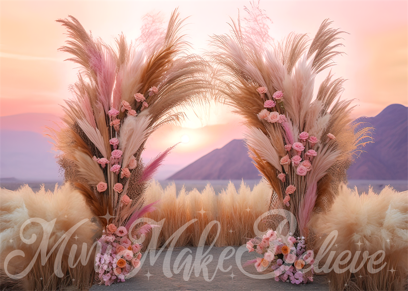 Kate Painterly Fine Art Boho Sonnenuntergang Cake Smash Geburtstag Hintergrund von Mini MakeBelieve