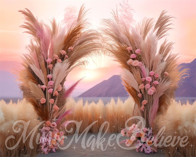 Kate Painterly Fine Art Boho Sonnenuntergang Cake Smash Geburtstag Hintergrund von Mini MakeBelieve