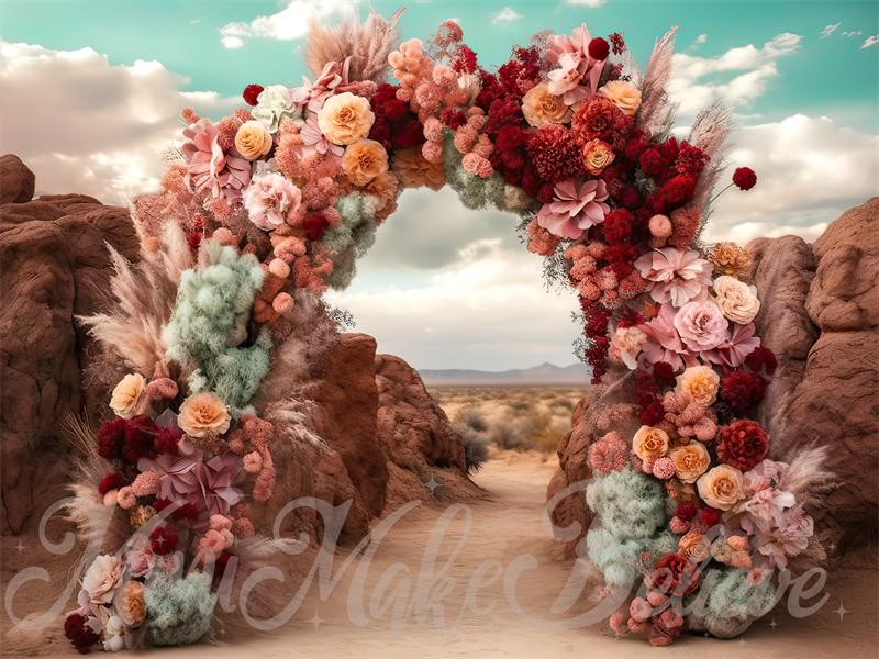 Kate Painterly Fine Art Floral Wüste Berg Bogen Hintergrund von Mini MakeBelieve