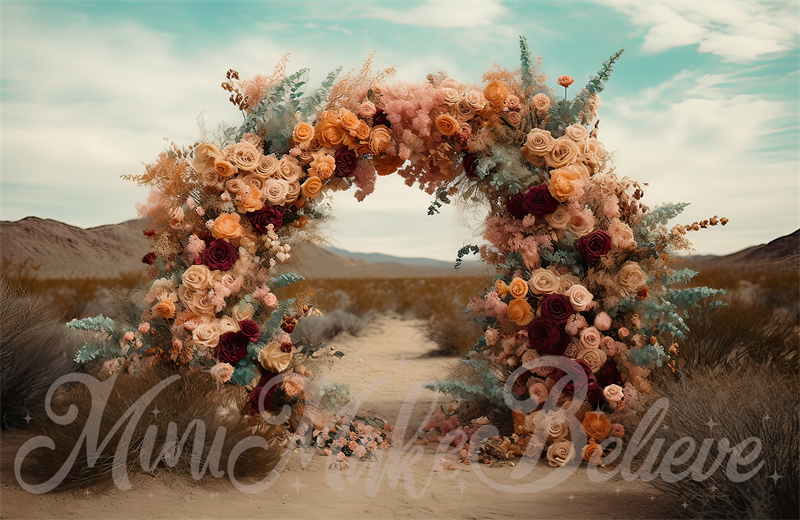 Kate Painterly Fine Art Blumen Boho Wüste Bogen Hintergrund von Mini MakeBelieve - Kate Backdrop.de