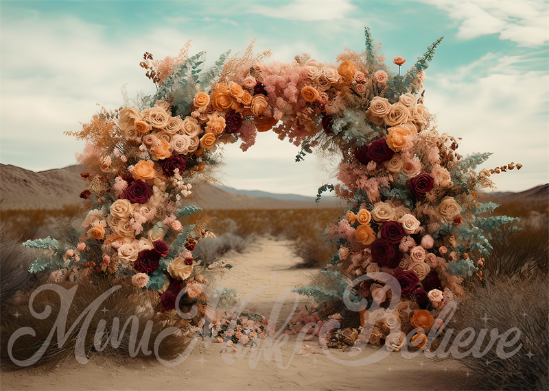 Kate Painterly Fine Art Blumen Boho Wüste Bogen Hintergrund von Mini MakeBelieve - Kate Backdrop.de
