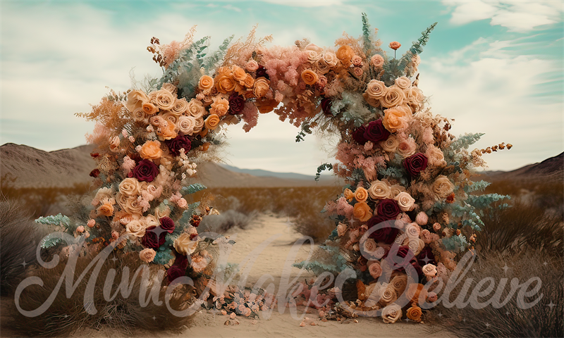 Kate Painterly Fine Art Blumen Boho Wüste Bogen Hintergrund von Mini MakeBelieve - Kate Backdrop.de