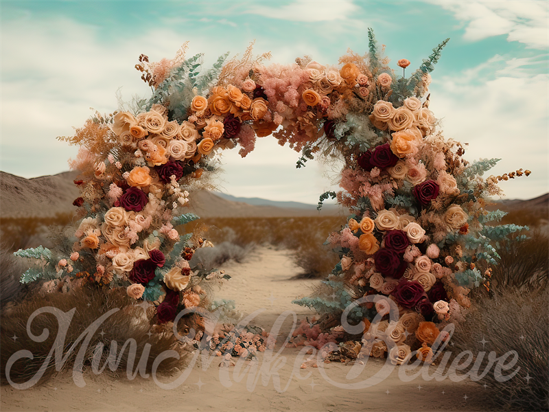 Kate Painterly Fine Art Blumen Boho Wüste Bogen Hintergrund von Mini MakeBelieve - Kate Backdrop.de