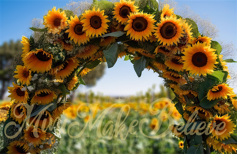 Kate Painterly Sommer Herbst Sonnenblume Bogen Hintergrund von Mini MakeBelieve
