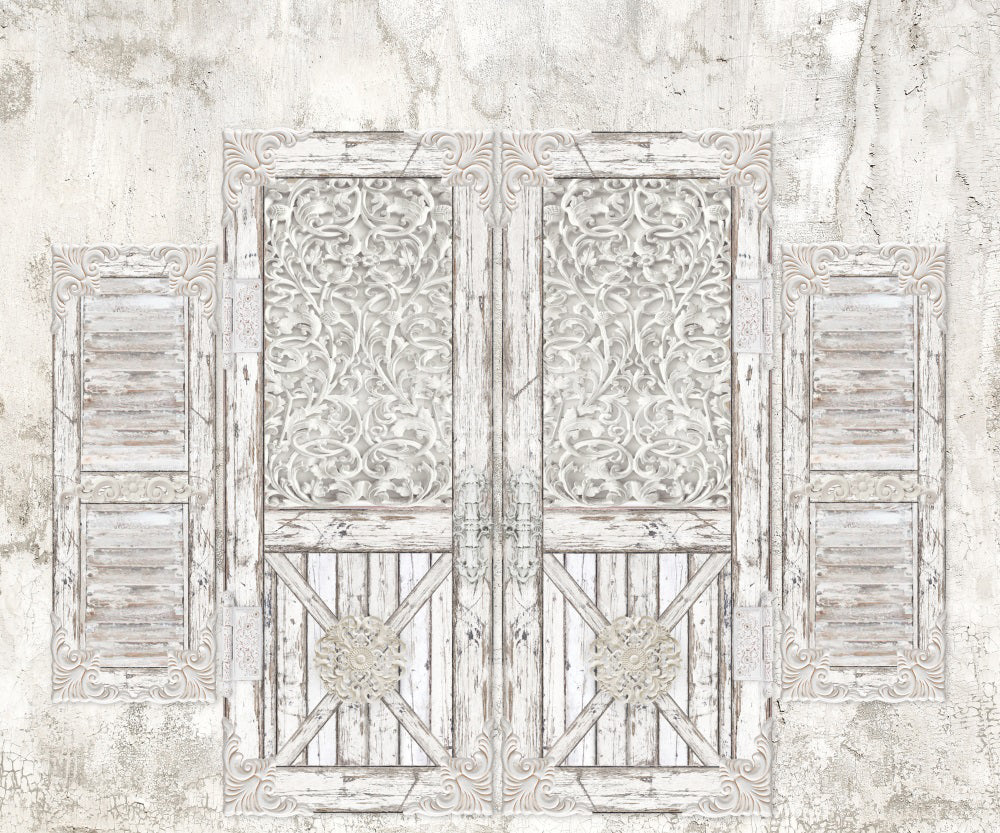 Kate Shabby Chic Bauernhaus Distressed Türen Hintergrund von Ashley Paul