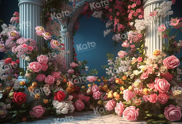 Kate Blossom Flower Hochzeit Schloss Gebäude Hintergrund von Chain Photography - Kate Backdrop.de