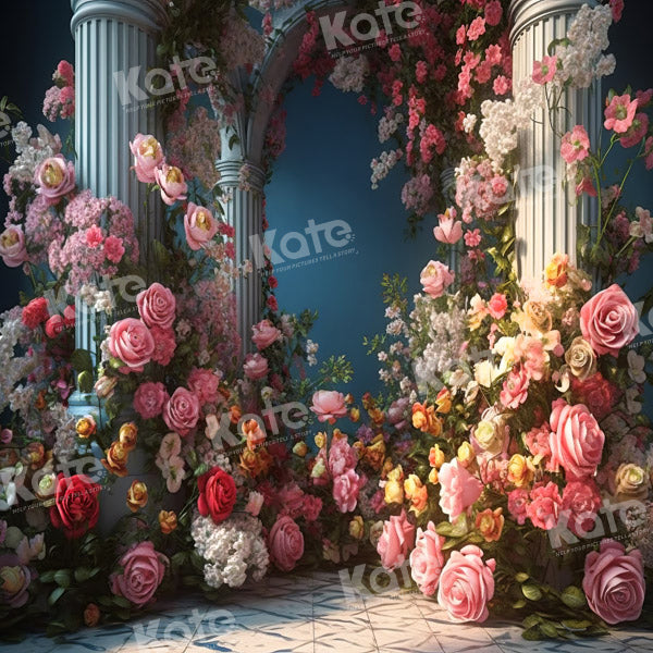 Kate Blossom Flower Hochzeit Schloss Gebäude Hintergrund von Chain Photography