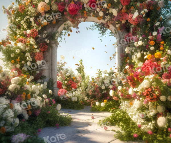 Kate Hochzeit Blumenbogen Romantischer Hintergrund von Chain Photography