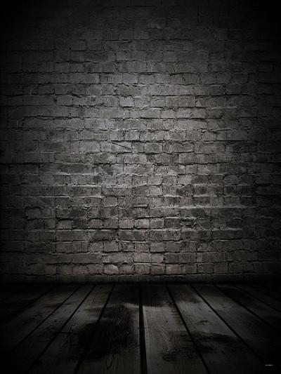 Katebackdrop：Kate Black Brick With Floor Backdrops Digital For Photography