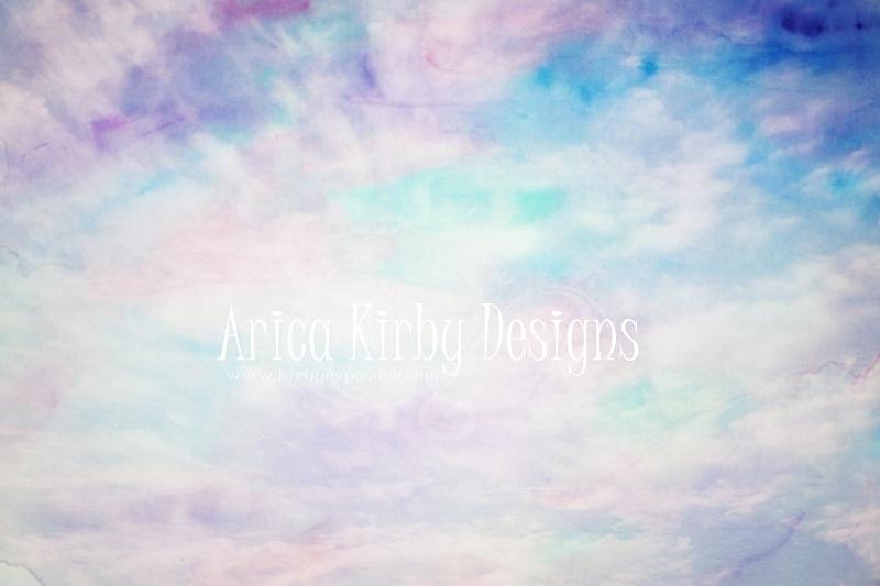 Kate Cotton Candy Bunte Wolken Kinder Kulisse von Arica Kirby entworfen