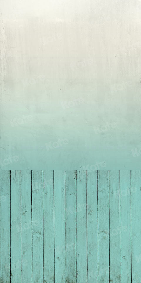 Kate Kombibackdrops Ombre  blau Holz Hintergrund - Kate Backdrop.de