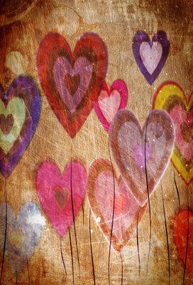 Katebackdrop：Kate Various Hearts Wooden floor Backdrop for Valentine's Day Photography