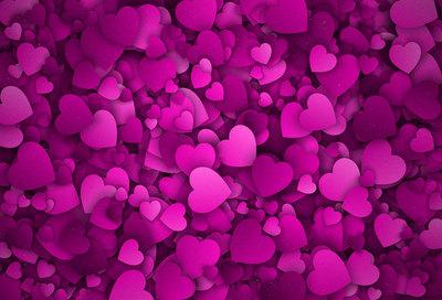 Katebackdrop：Kate Romantic Dark Pink Hearts Backdrop for Valentine's Day Photography