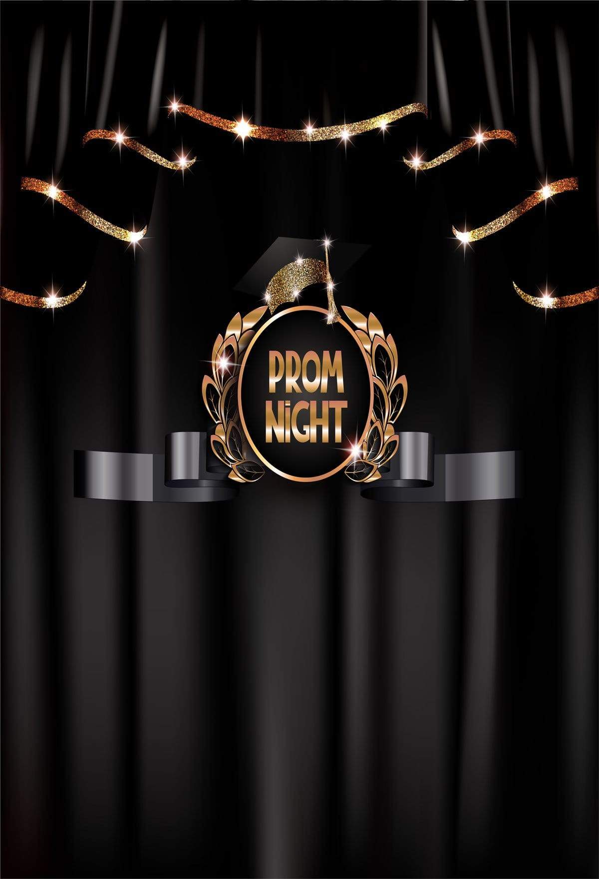 Katebackdrop£ºKate Prom Night Graduation Backdrop Black Curtain Background for School