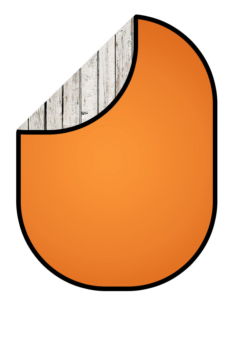 Kate Retro Weiß Holz / Einfarbig Orange Farbe Falthintergrund Fotografie 5X6.5ft (1.5x2m)