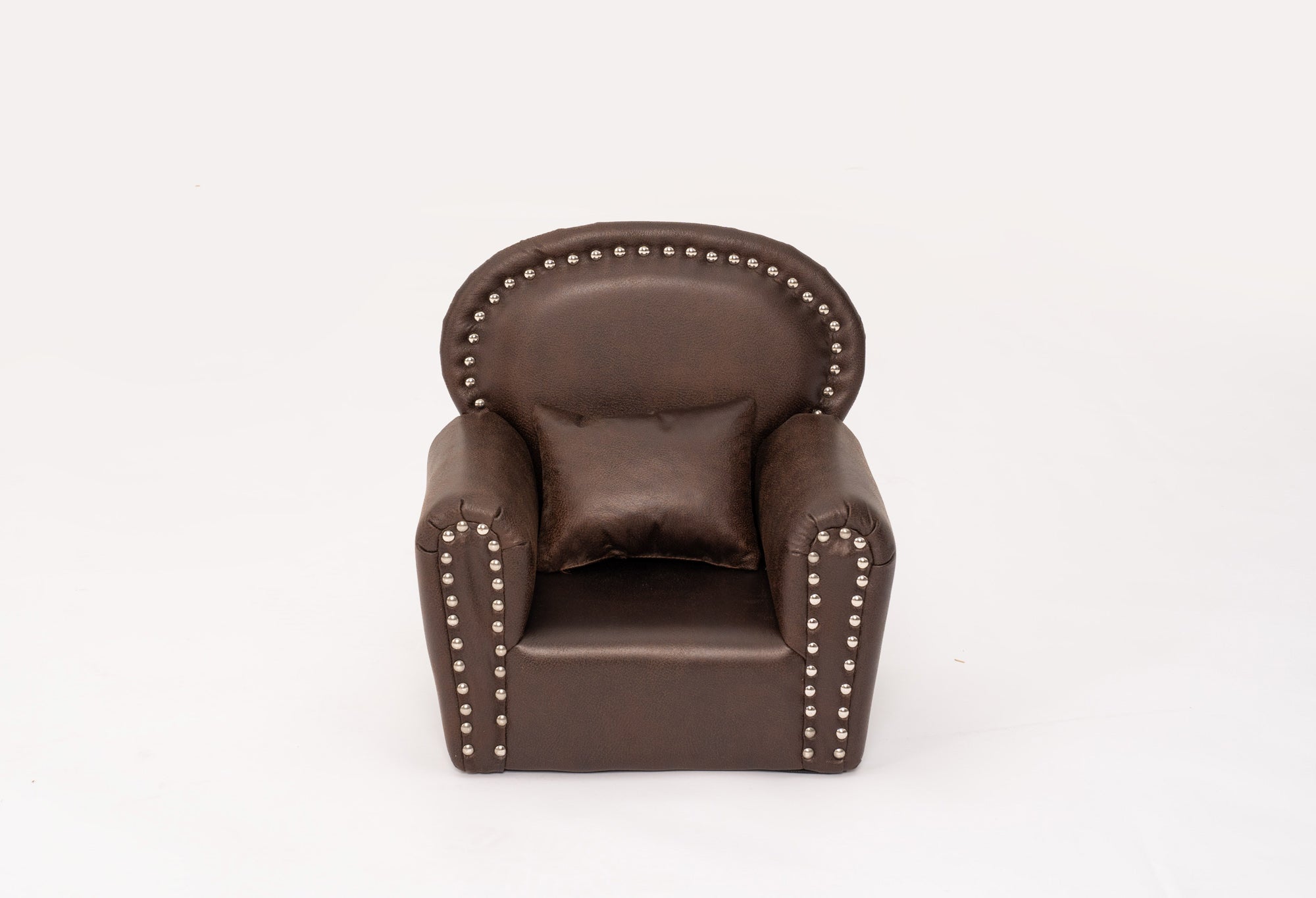 Kate Braunes Mini-Sofa mit Nieten Neugeborene Requisiten für Fotografie